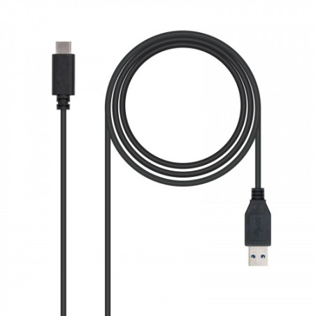 40033-NANOCABLE CABLE USB 3.0. TIPO USB-C/M - A/M. NEGRO 1M