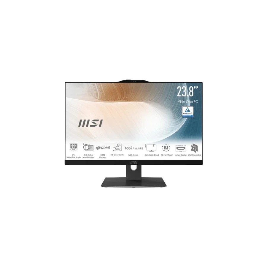 40093-MSI AIO MODERN AM242P 1M-1499ES. 23.8" IPS LED FHD. UMA. SO-DIMM DDR5 16GB (8GB*2). 512GB. W11 PRO.NEGRO