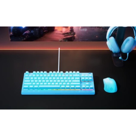 40123-Steelseries Apex 3 TKL - US teclado Juego USB QWERTY Ingles de EE. UU. Color aguamarina