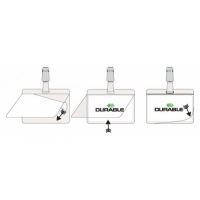 CAJA DE 25 IDENTIFICADORES PINZA PLASTICO LAMINA AUTOADHESIVA DURABLE 8102 19