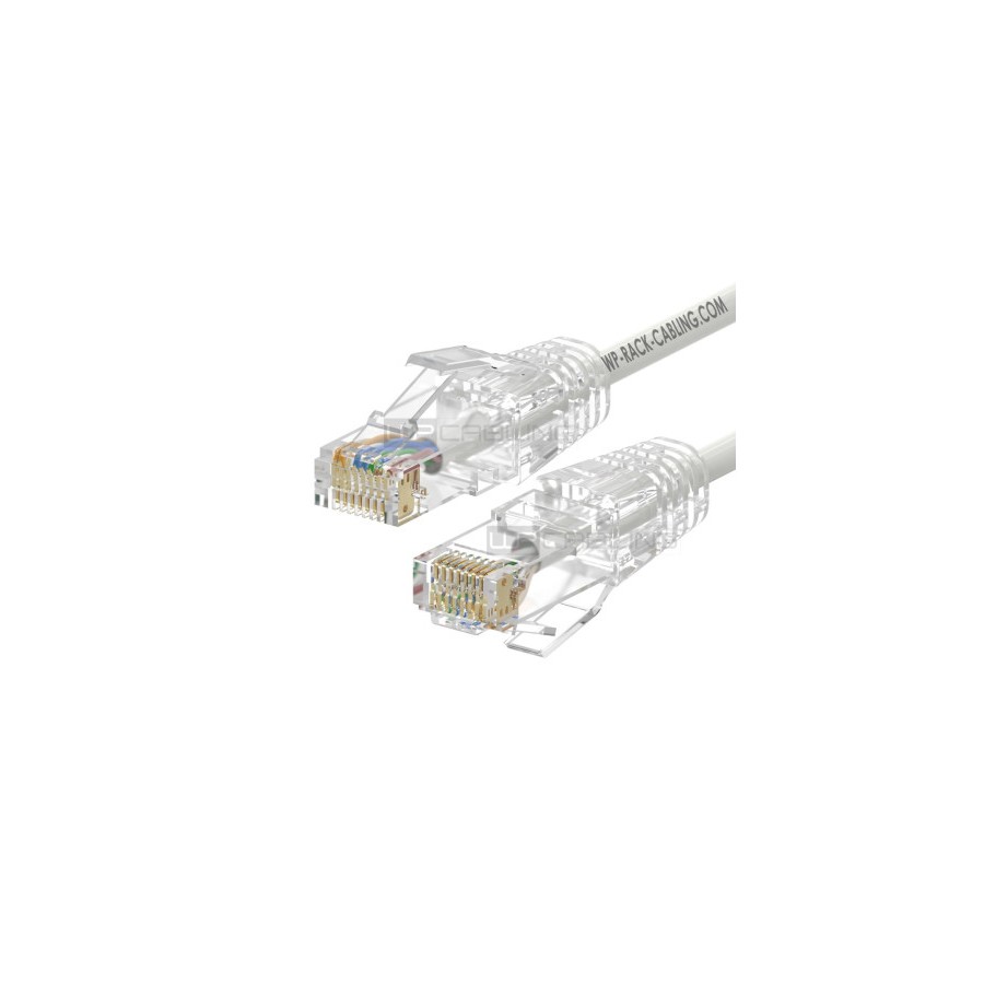 40253-WP CAT 6A U-UTP SLIM PATCH CABLE LENGTH 2 M, AWG 28/7, CU, LS0H, 50U GOLD-PLATED PINS, COLOR WHITE