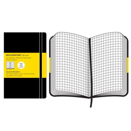 4026-LIBRETA CLASICA TAPA BLANDA NEGRA L (13X21CM) CUADRICULADA MOLESKINE QP617