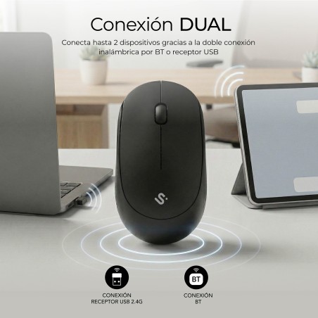 40443-SUBBLIM Raton Business Plus Silencioso inalambrico 2.4G 1200 DPI