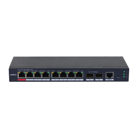 40564-(DH-S4210-8GT-110) DAHUA SWITCH INDUSTRIAL L2 GESTIONABLE POE WATCHDOG 8 PUERTOS