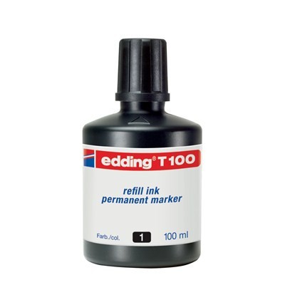 FRASCO TINTA PARA RELLENAR 100ML NEGRO EDDING T100 01