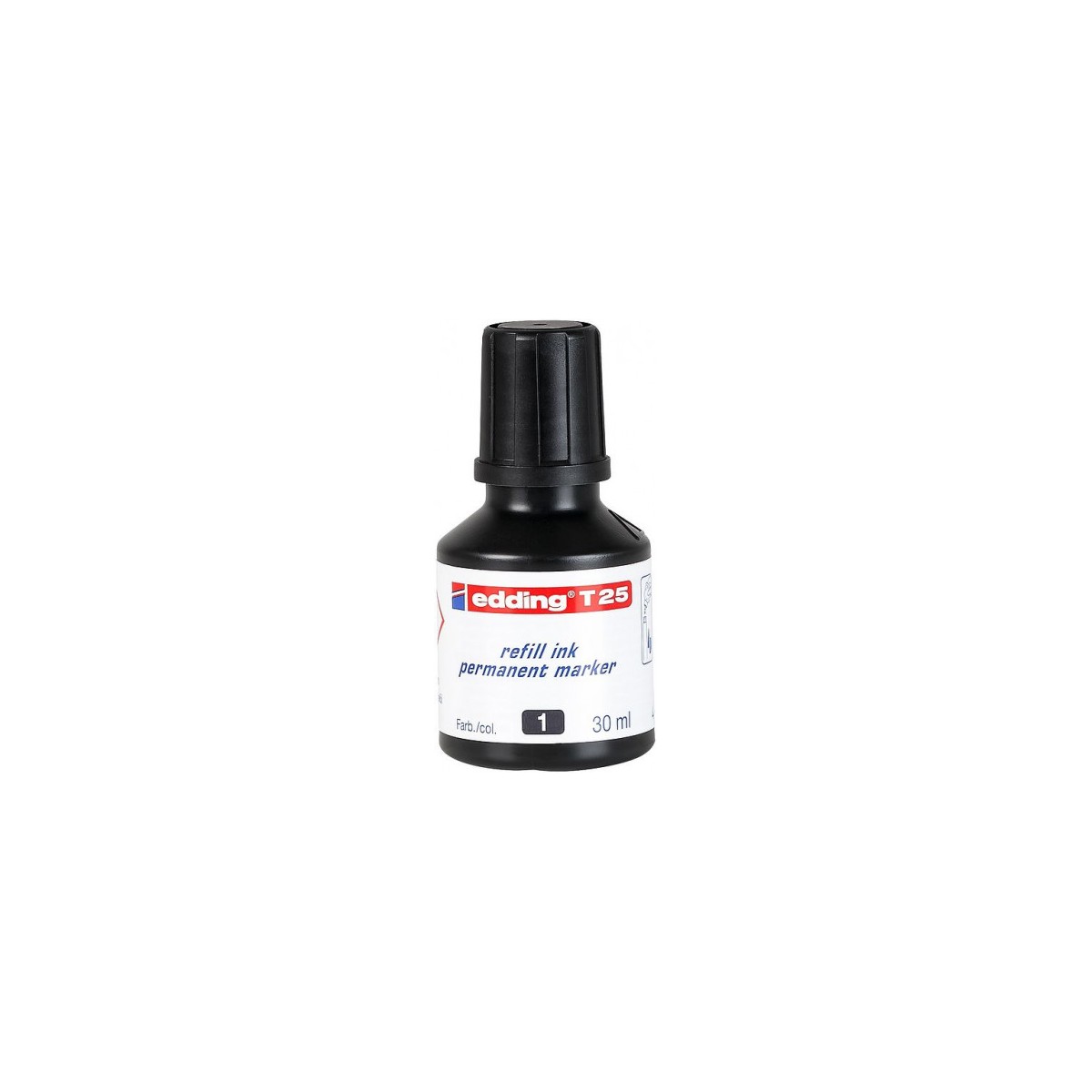 FRASCO TINTA PARA RELLENAR 30ML NEGRO EDDING T25 001