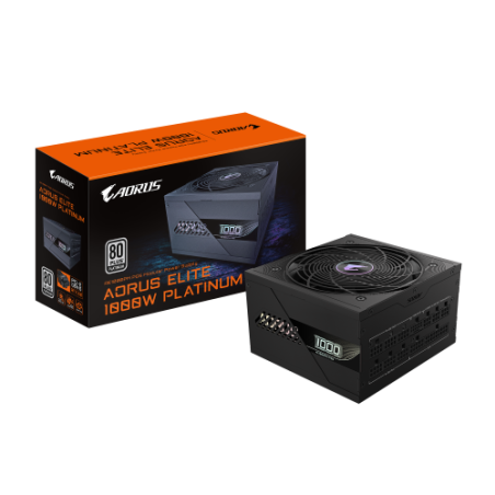 40602-GIGABYTE AORUS ELITE P1000W ICE Fuente de Alimentacion - PCIe 5.0, 80 PLUS Platinum, Diseno completamente modular,