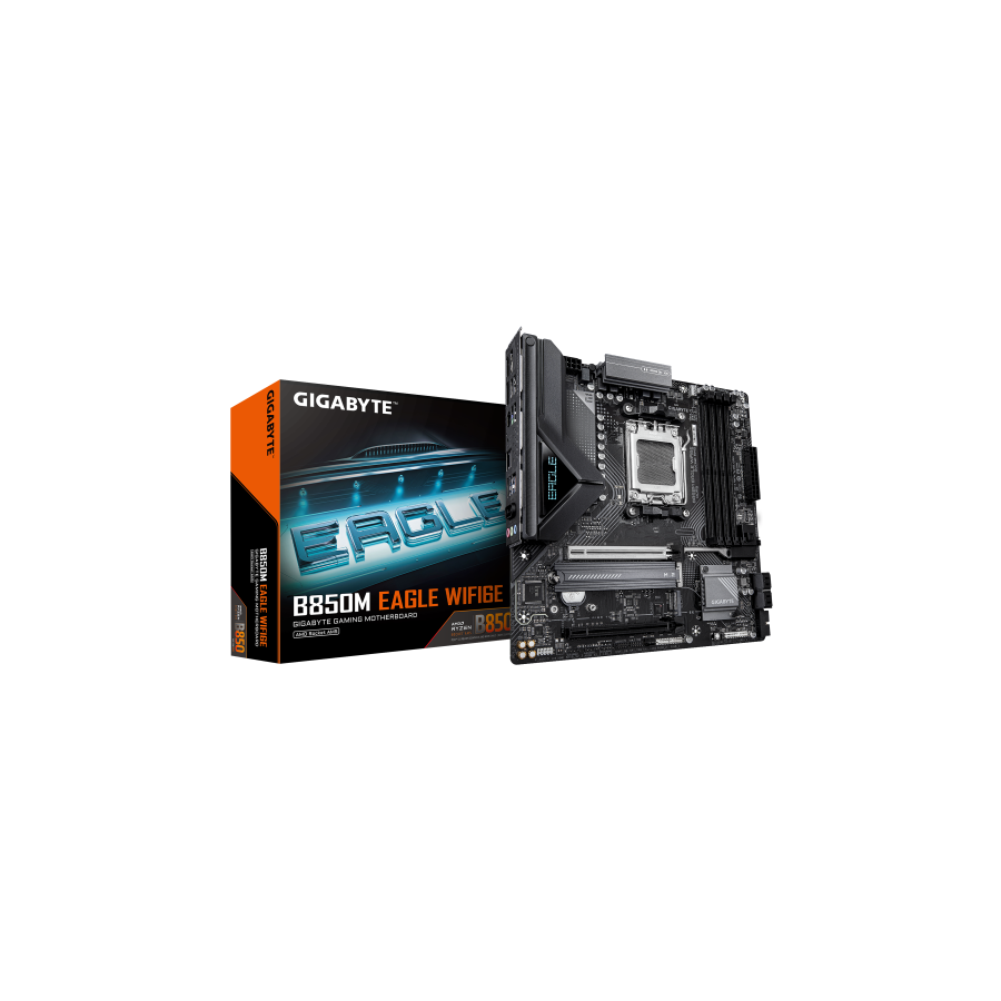40662-GIGABYTE B850M EAGLE WIFI6E Placa Base - Procesadores AMD Ryzen Serie 9000, VRM digital de 8+2+2 fases, hasta 8200