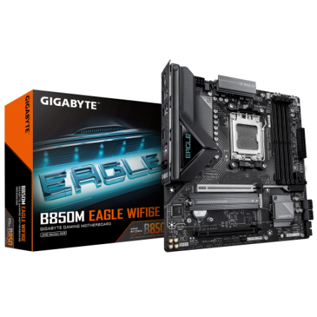 40662-GIGABYTE B850M EAGLE WIFI6E Placa Base - Procesadores AMD Ryzen Serie 9000, VRM digital de 8+2+2 fases, hasta 8200