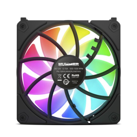 40674-NOX Hummer NXHUMMERELINKBK sistema de refrigeracion para ordenador Carcasa del ordenador Ventilador 12 cm Negro 1