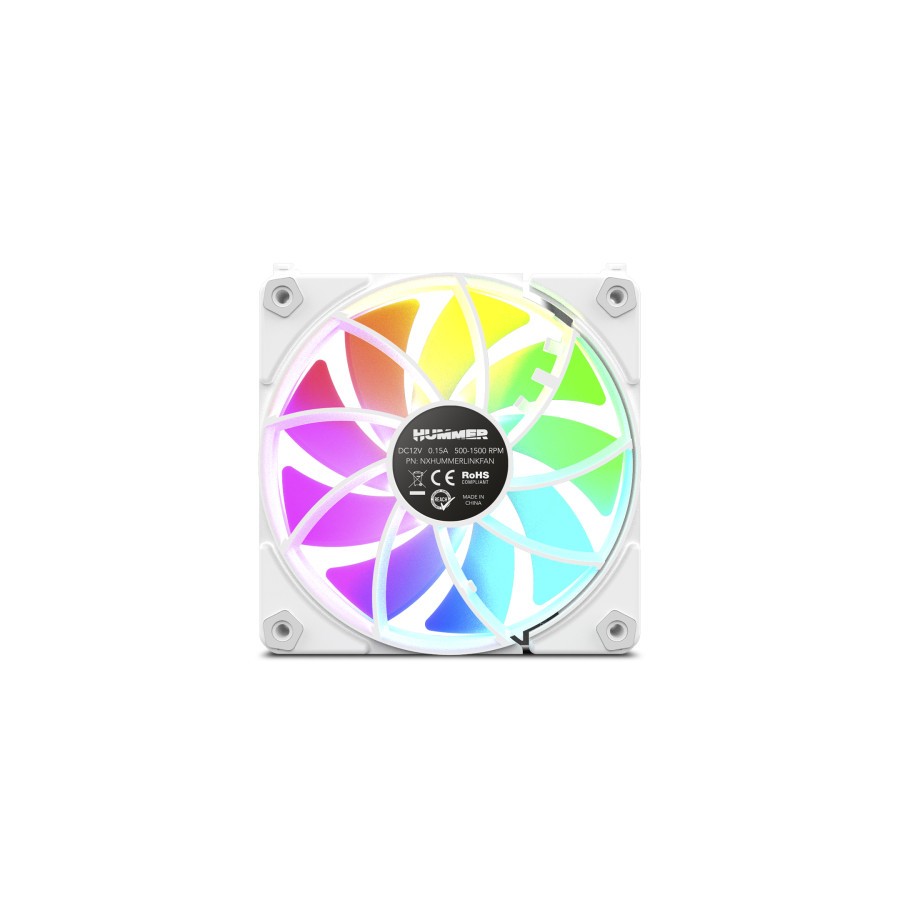 40676-NOX Hummer NXHUMMERELINKWH sistema de refrigeracion para ordenador Carcasa del ordenador Ventilador 12 cm Blanco 1