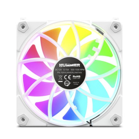 40676-NOX Hummer NXHUMMERELINKWH sistema de refrigeracion para ordenador Carcasa del ordenador Ventilador 12 cm Blanco 1