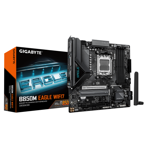 40680-GIGABYTE B850M EAGLE WIFI7 Placa Base - CPUs AMD Ryzen Serie 9000, VRM digital de 8+2+2 fases, hasta 8200 MHz DDR5