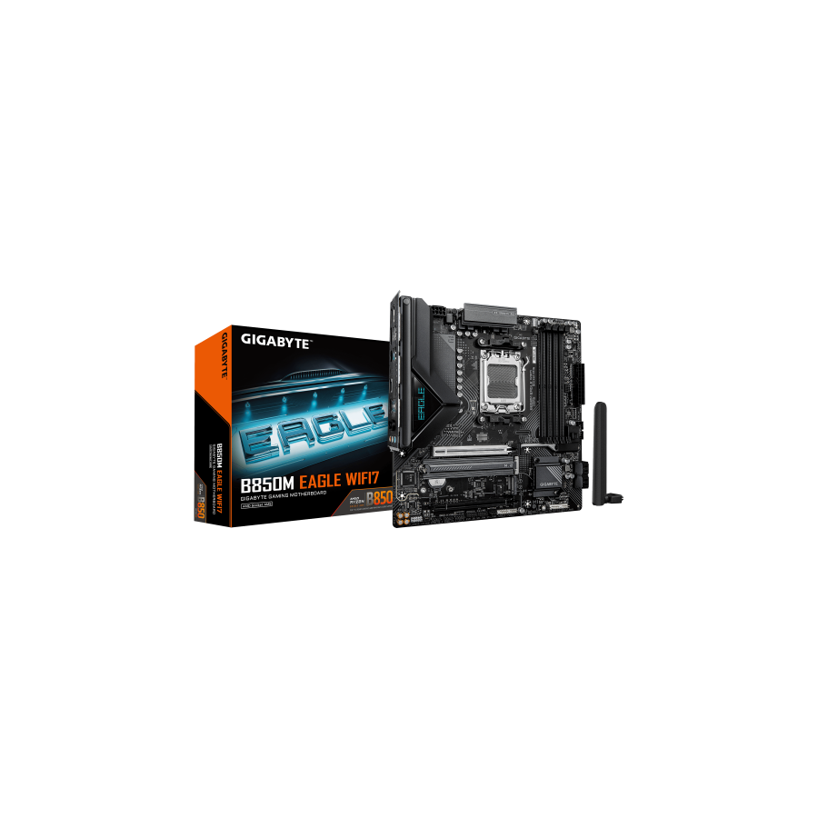 40680-GIGABYTE B850M EAGLE WIFI7 Placa Base - CPUs AMD Ryzen Serie 9000, VRM digital de 8+2+2 fases, hasta 8200 MHz DDR5