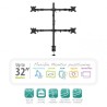 4069-Ewent EW1514 soporte de mesa para pantalla plana 81,3 cm (32") Abrazadera/Atornillado Negro