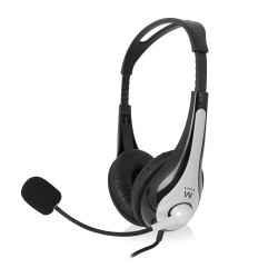 4076-Ewent EW3562 auricular y casco Auriculares Diadema Negro, Plata