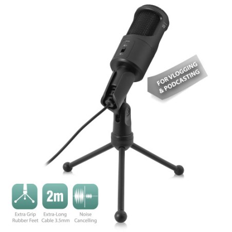 4079-Ewent EW3552 microfono Negro Microfono para PC