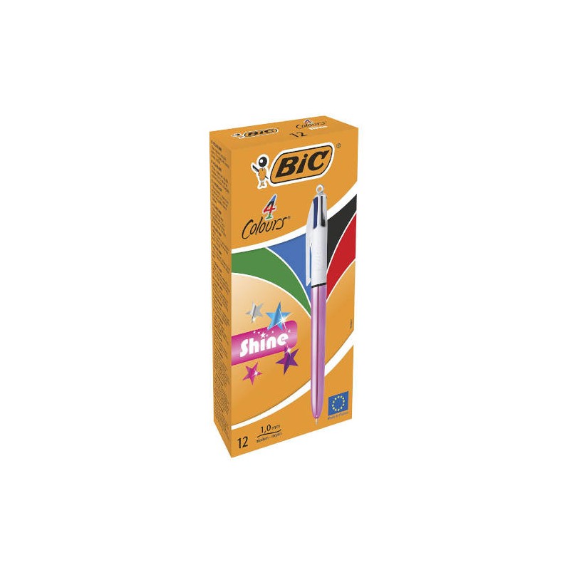 4086-BOLIGRAFO DE 4 COLORES SHINE 1MM CON CUERPO ROSA METALICO BIC 982875 4086-BOLIGRAFO DE 4 COLORES SHINE 1MM CON CUERPO ROSA METALICO BIC 982875
