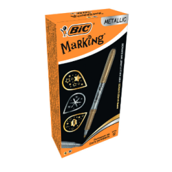 4087-MARCADOR MARKING 1,8MM COLORES ORO Y PLATA METALICOS PERMANENTE BIC 950466