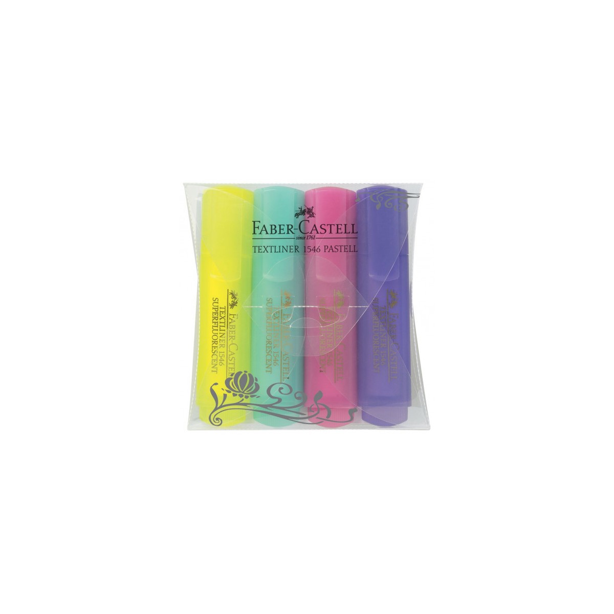 ESTUCHE 4 MARCADORES FLUOR TEXTLINER SURTIDO PASTEL FABER CASTELL 154610