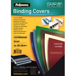 417-PACK 100 PORTADAS SIMIL PIEL A4 250 GR. NEGRO FELLOWES 5370405