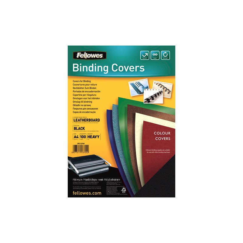 417-PACK 100 PORTADAS SIMIL PIEL A4 250 GR. NEGRO FELLOWES 5370405 417-PACK 100 PORTADAS SIMIL PIEL A4 250 GR. NEGRO FELLOWES 5370405
