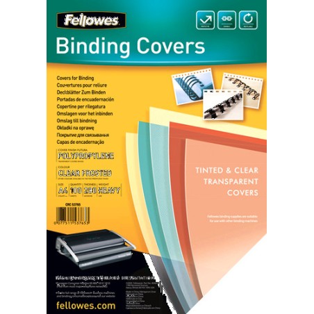 419-PACK 100 PORTADAS POLIPROPILENO 280 MICRAS TRANSLUCIDO FELLOWES 5376503