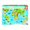 4190-PUZZLE 150 MAPAMUNDI ANIMALES DE 6-8 ANOS EDUCA BORRAS 18115