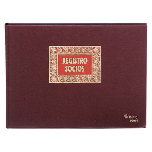 4214-LIBRO DE REGISTROS REGISTRO SOCIOS FOLIO APAISADO 100 HOJAS NUMERADAS DOHE 09914