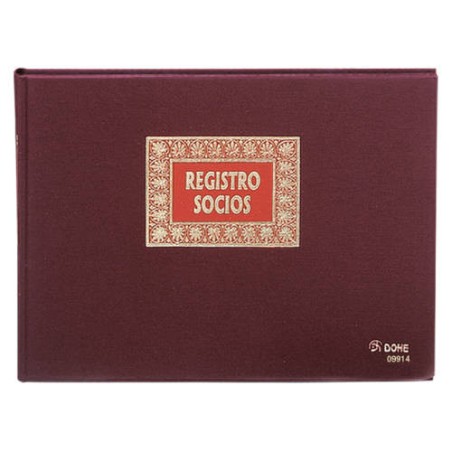 4214-LIBRO DE REGISTROS REGISTRO SOCIOS FOLIO APAISADO 100 HOJAS NUMERADAS DOHE 09914