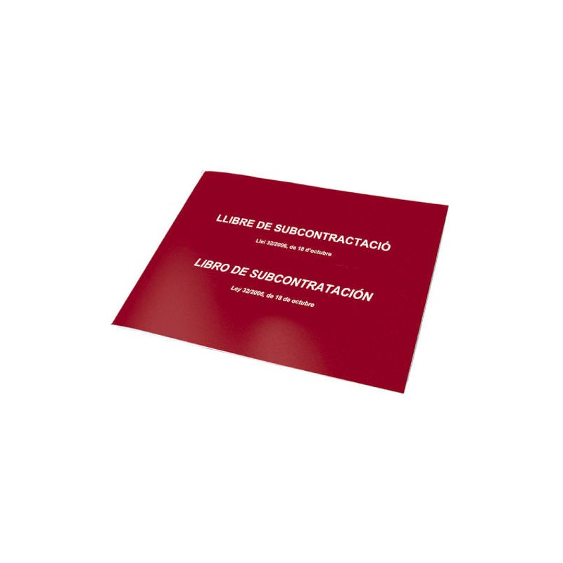 4225-LIBRO DE SUBCONTRATACION CATALAN/CASTELLANO A4 APAISADO 10 HOJAS NUMERADAS DOHE 09990