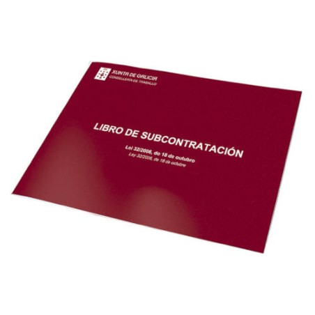 4226-LIBRO DE SUBCONTRATACION GALLEGO/CASTELLANO A4 APAISADO 10 HOJAS NUMERADAS DOHE 09991