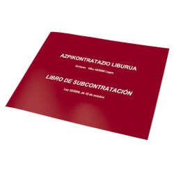 4227-LIBRO DE SUBCONTRATACION EUSKERA/CASTELLANO A4 APAISADO 10 HOJAS NUMERADAS DOHE 09992