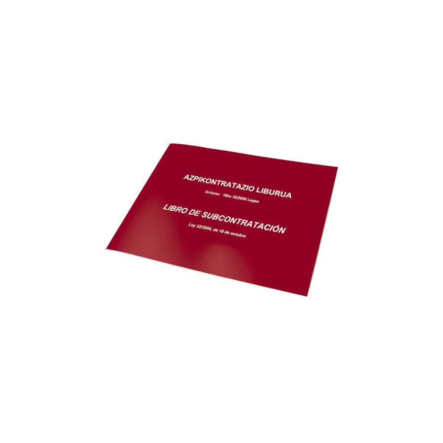 4227-LIBRO DE SUBCONTRATACION EUSKERA/CASTELLANO A4 APAISADO 10 HOJAS NUMERADAS DOHE 09992 4227-LIBRO DE SUBCONTRATACION EUSKERA/CASTELLANO A4 APAISADO 10 HOJAS NUMERADAS DOHE 09992