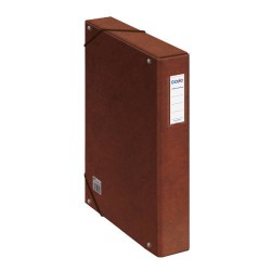 4237-CAJAS DE PROYECTOS CARTON FORRADO LOMO DE 5 CM CUERO CON ETIQUETA 245X350X50 DOHE 09572