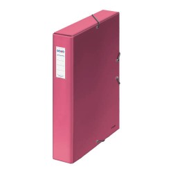 4240-CAJAS DE PROYECTOS CARTON FORRADO LOMO DE 5 CM ROSA CON ETIQUETA 245X350X50 DOHE 10362