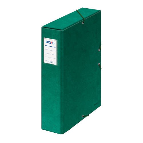 4244-CAJAS DE PROYECTOS CARTON FORRADO LOMO DE 7 CM VERDE CON ETIQUETA 245X350X70 DOHE 09738