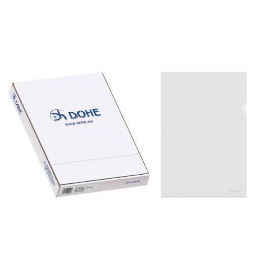 4261-CAJA 100 DOSSIERES UNERO BASIC CRISTAL FOLIO 225X330 100 U DOHE 90590