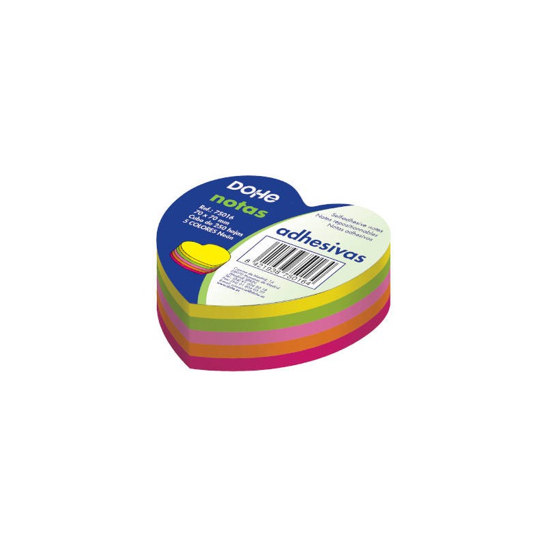 4282-CUBO CORAZON 250 NOTAS 5 COLORES SURTIDOS NEON 70X70 DOHE 75016 4282-CUBO CORAZON 250 NOTAS 5 COLORES SURTIDOS NEON 70X70 DOHE 75016