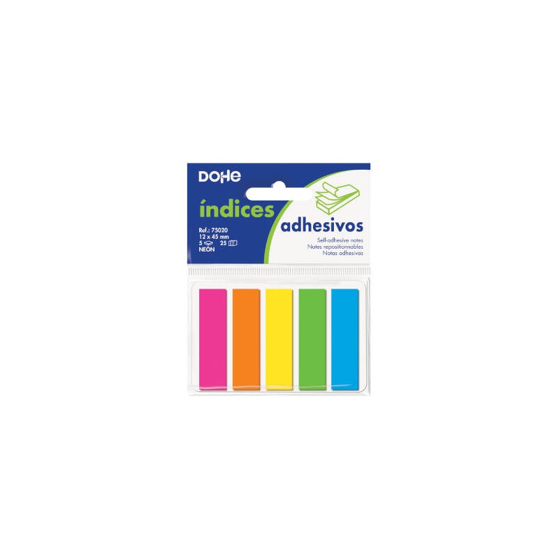 4284-BLISTER 5 BLOCS DE 25 INDICES EN 5 COLORES SURTIDOS NEON 12X45 DOHE 75020 4284-BLISTER 5 BLOCS DE 25 INDICES EN 5 COLORES SURTIDOS NEON 12X45 DOHE 75020