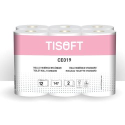 4289-PAQUETE 12 ROLLOS PAPEL HIGIENICO 2C ST TISOFT CE019