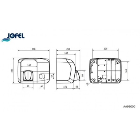 4293-Jofel AA93000 secador de mano Boton