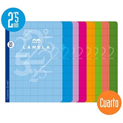 LIBRETA CUARTO 50 HOJAS RAYADO 25 MM COLORES SURTIDOS LAMELA 06C002