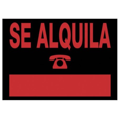 CARTEL SE ALQUILA 500X230 MM PVC NEGRO ARCHIVO 2000 6163 NE