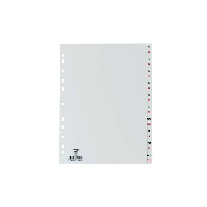 4518-INDICES ALFABETICOS PLASTICO FOLIO A-Z 20 POSICIONES COLOR GRIS ELBA 100210404 4518-INDICES ALFABETICOS PLASTICO FOLIO A-Z 20 POSICIONES COLOR GRIS ELBA 100210404