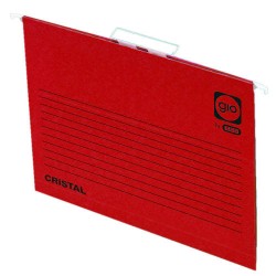 4562-CARPETA COLGANTE CAJON VISOR CORTO CRISTAL FOLIO LOMO V COLOR ROJO GIO 400021956