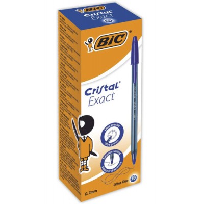 BIC Cristal Exact Azul Boligrafo Ultrafino 20 piezas