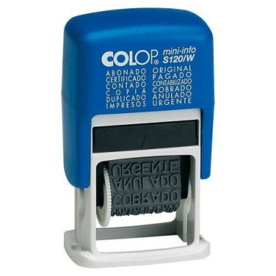 SELLO DE ENTINAJE S 120 W FORMULA 4MM ESPANOL AZUL NEGRA COLOP 104894