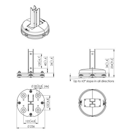 4797-SOPORTE VOGELS GAMA PROFESIONAL COMPONENTES PARA VIDEO WALL TECHO PFF 7965 CONNECT-IT FLOOR MOUNTING PLATE NEGRO (P
