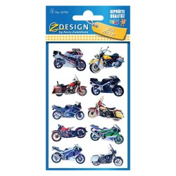 4840-SOBRE CON 1 HOJA 76X120MM Y 10 PEGATINAS 3D MOTOCICLETAS AVERY 53750